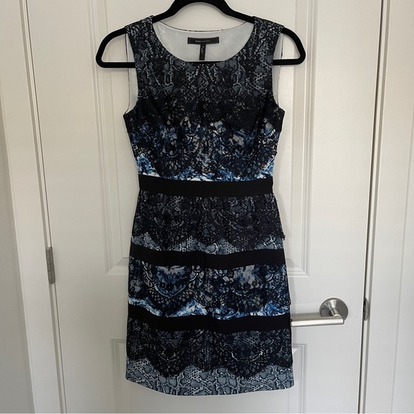 BCBG Makenna Sleeveless Black & Blue Lace Dress - Picture 2 of 5